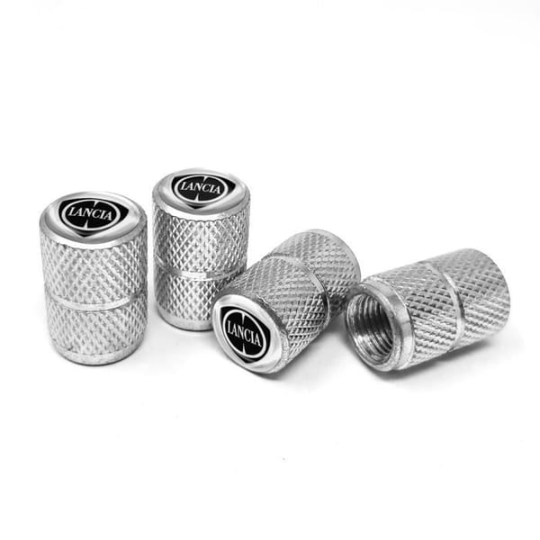 Universella svarta aluminiumventilpluggar för Lancia – 4 stycken