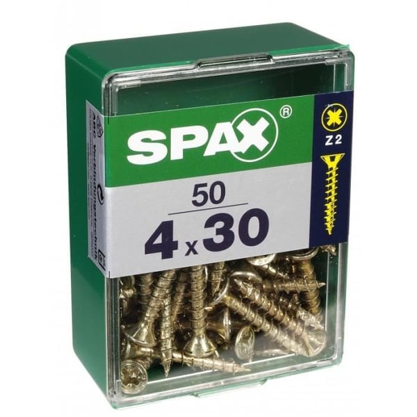 Vis - SPAX - Fältslipad - Diam. 4 mm - Längd 30 mm - Paket om 50