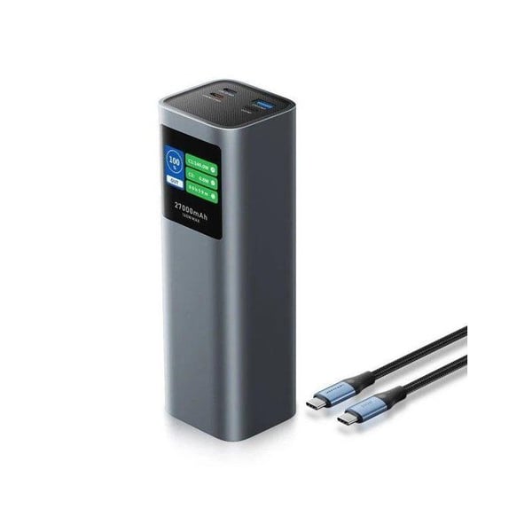 Vention FKEH0 Power Bank 27000mAh 140W Bidirektionell USB-C och USB-A Grå