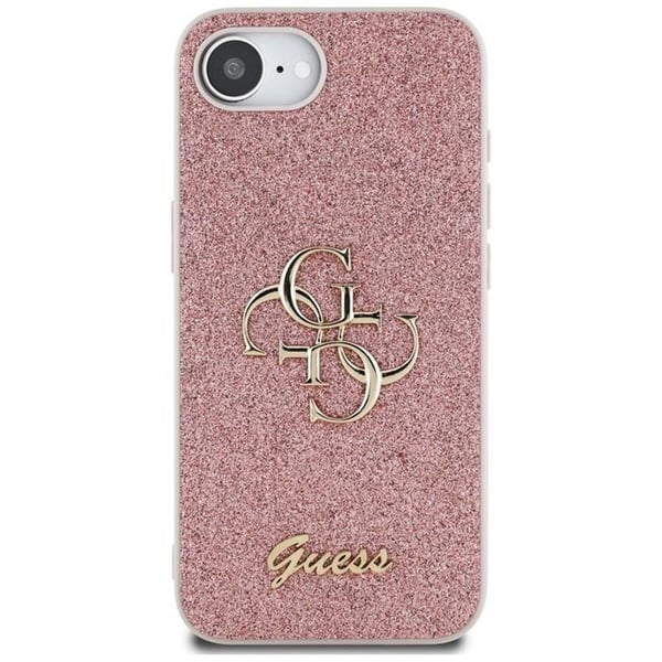 Coque Guess Fixed Glitter Big 4G för iPhone 16e (rosa)