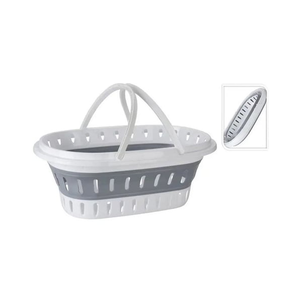 Vikbar tvättkorg - Badrumslösningar - 60 x 40 x 27 cm - Flerfärgad - Tillbehör till tvättstuga