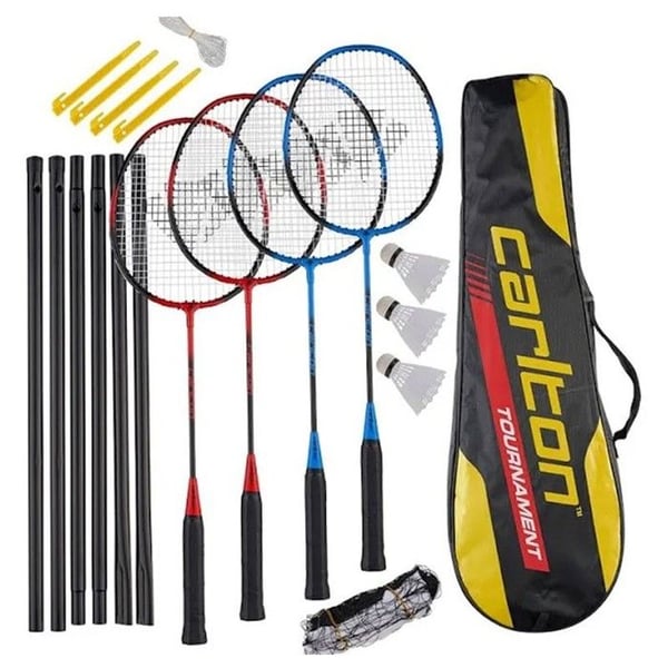 Badmintonset - DUNLOP - C BR TOURNAMENT - 4 spelare - Lätta racketer - Fjädrar