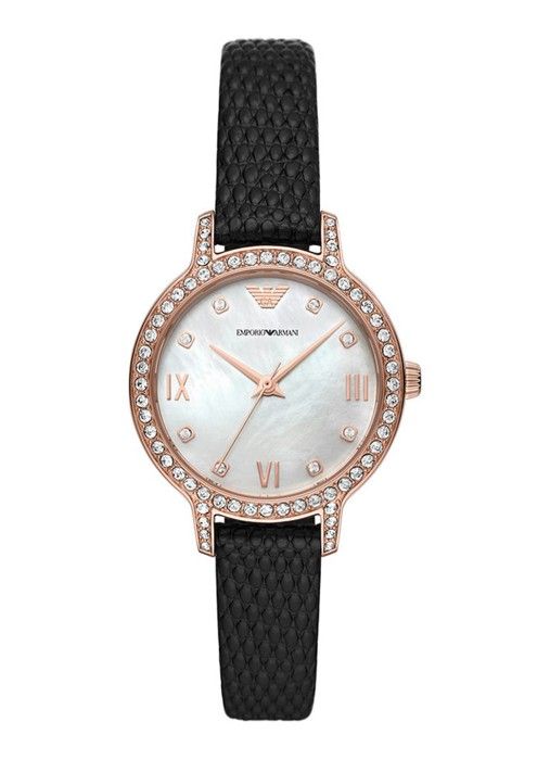 Damklocka - Emporio Armani - AR11485 - Pro-Planète läder - 5 ATM vattentät - Kvarts