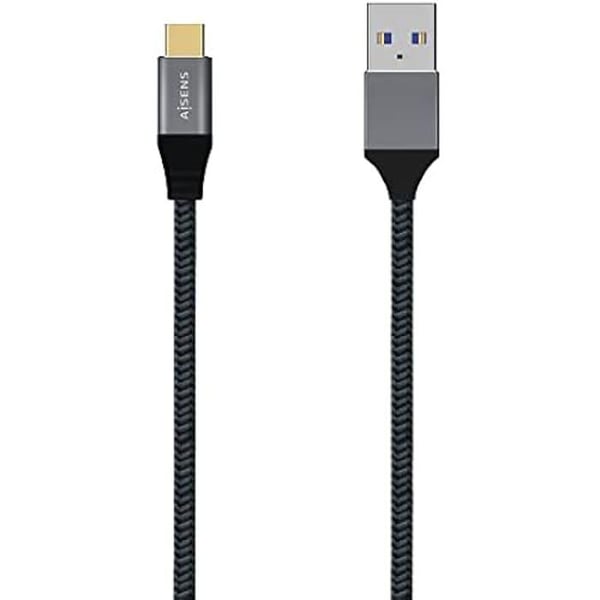 AISENS - A107-0632 - USB 3.1 Gen2 10 Gbps 3A-kabel, typ USB-C/M-A/M, grå, 1,5 m AISENS - A107-0632 - USB 3.1 Gen2 10 Gbps 3A-kabel, typ USB-C/M-A/M, grå, 1,5 m