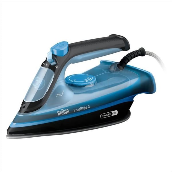 Fer ånga - BRAUN - FI3194BK FreeStyle 3 - Effekt 2400 W - Konstant ånga 45 g/min Ångtryck 200 g/min - SuperCeramic-sula