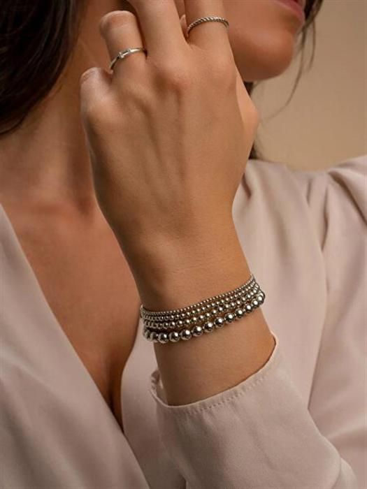 Armband - GLITTRANDE - Saturn - Sterling silver - 17,5 cm - Kulor på 0,4 cm