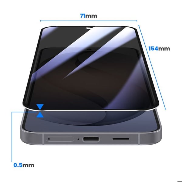 Skärmskydd för Galaxy S26 Plus Anti-Spion 9H i Härdat Glas Svart