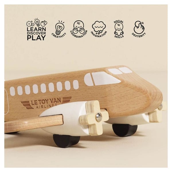 Flygplan i naturligt trä 20cm
