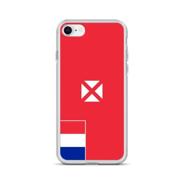 Telefonfodral – Wallis- och Futuna-flagga – Kompatibel med iPhone 7 Plus – Flexibel etui – Motståndskraftig och stötabsorberande - Silikon - Pixelfor