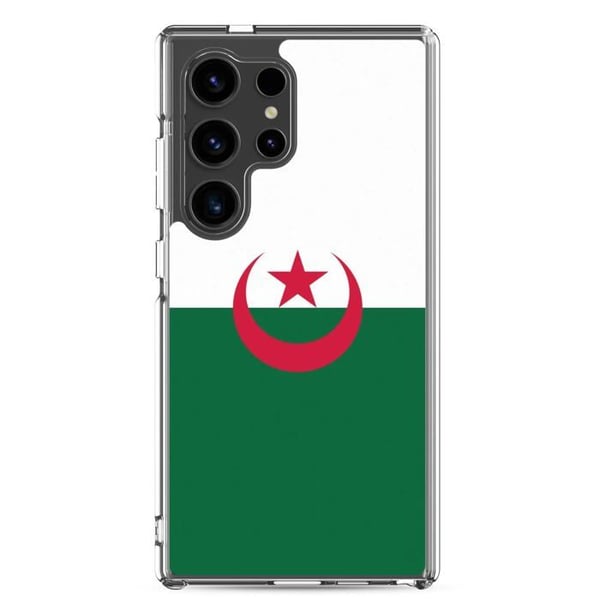 Mobilskal – Algeriets flagga – Kompatibel med Samsung Galaxy S24 – Flexibelt fodral – Stötsäkert och slitstarkt – Pixelforma