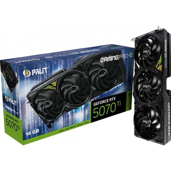 PALIT - Grafikkort - GeForce RTX 5070 Ti - GamingPro-S - 16 Go
