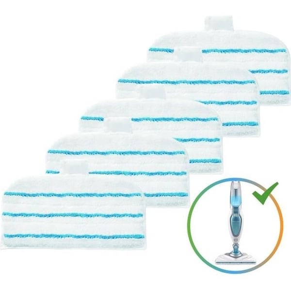 Mikrofiberservetter för ångmopp - Black & Decker ångmopprengöring - Paket med 5 kuddar - fsm16