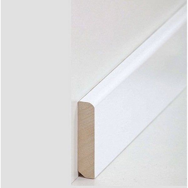 PROVISTON Sockel i massiv trä 13 x 58 x 2400 mm Vit att limma, klippa, skruva &amp; spik 12 meter | 5 stycken