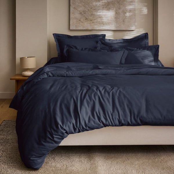 Kuddfodral "Prestige" 100% Satin av kammad bomull 120 trådar/cm² Ren bomull - Prestige Blå Sammet - Kuddfodral 50 x 70 cm
