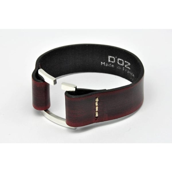 D'OZ för män - Armband för män i bordeauxläder storlek M D'OZ för män - Armband för män i bordeauxläder storlek M