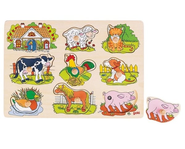 Farm Animals Puzzle - GOKI - Mindre än 100 bitar - Baby - Från 12 månader