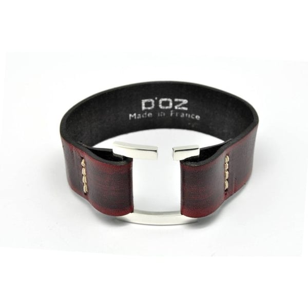 D'OZ för män - Armband för män i bordeauxläder storlek M
