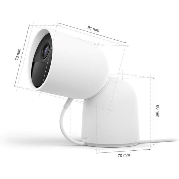 Kablekamera med skrivebordsstøtte - Philips Hue - Sikker - HD 1080P - Indendørs eller udendørs - Hvid