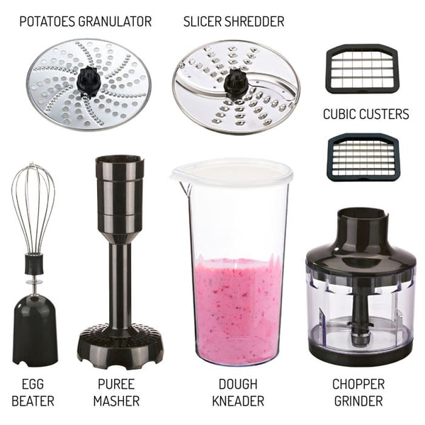 Stavblender Sæt, Multifunktionel Hakker, Piskeris, 3 i 1, Rustfrit Stål Camry CR4623 1600W