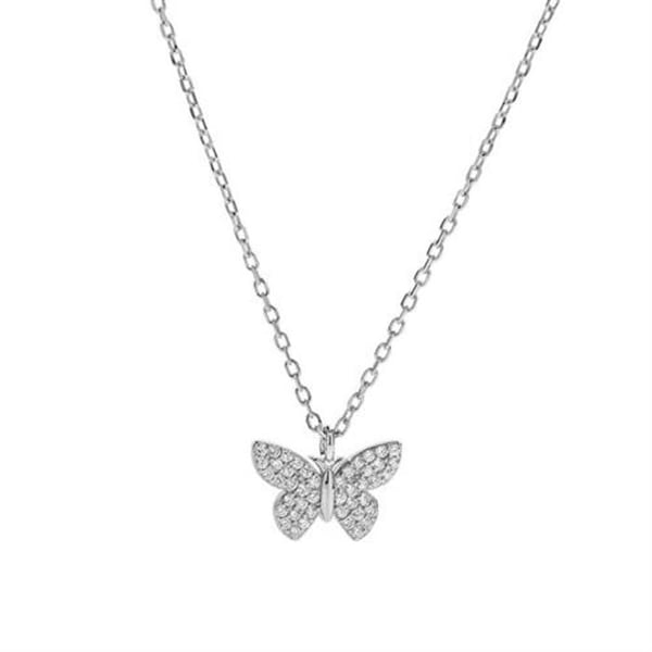 Collier - AGAIN Jewelry - AJNA0005 - STERLING silver - Fjärilshänge - Kubiska zirkoner