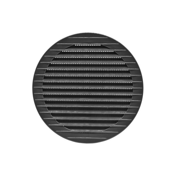 Rund inbyggd ventilationsgalleri med myggnät ø150mm ABS mörkgrå
