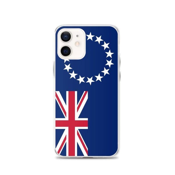 Telefonskal - PIXELFORMA - iPhone 12 - Cooköarnas flagga - Flexibelt - Hållbart - Silikon