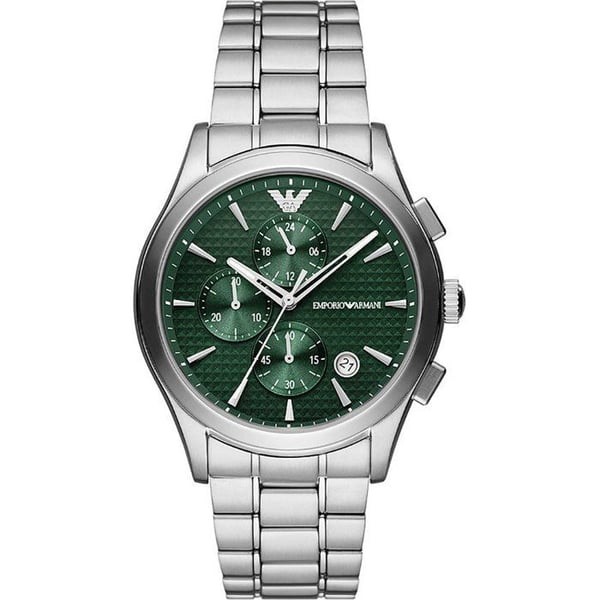 Emporio Armani Watch - Herr - AR11529 - Silver Rostfritt stål - 42 mm - Grön - 5 bar