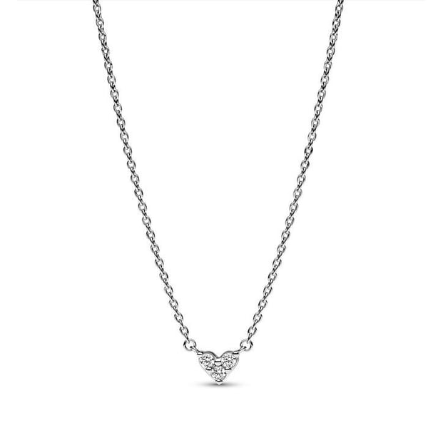 Kedja till halsband dam - Silver - 393014C01-45 - Ankrad kedja - Kubisk zirkonia - 925/1000