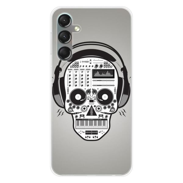 Tryckt silikonfodral kompatibelt Samsung Galaxy A24 4G Skull Music