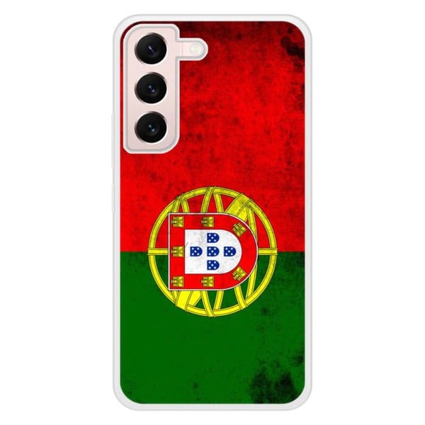 Siliconeförstärkt skal med tryck kompatibelt med Samsung Galaxy S22 Portugals flagga