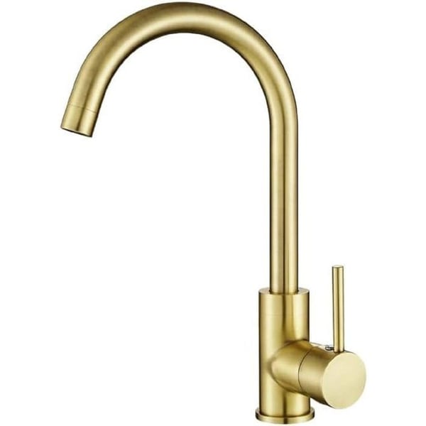 GURARI 5523 G Kran i mässing, roterande 360°, guld-design, högtryck, modern