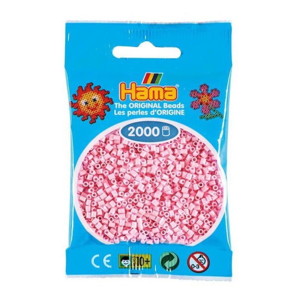 Hama - 2 000 mini pärlor (små pärlor Ø2,5 mm) Ljus pastellrosa