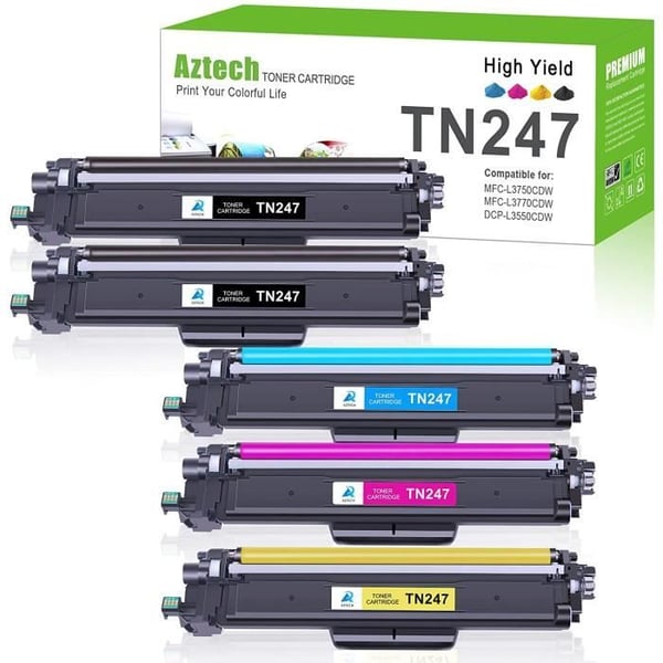 Aztech Cartouche Toner Kompatibel för Brother TN243CMYK TN247 TN243 MFCL3750CDW DCPL3550CDW MFCL3770CDW HLL3270CDW HLL3210CW[7463]