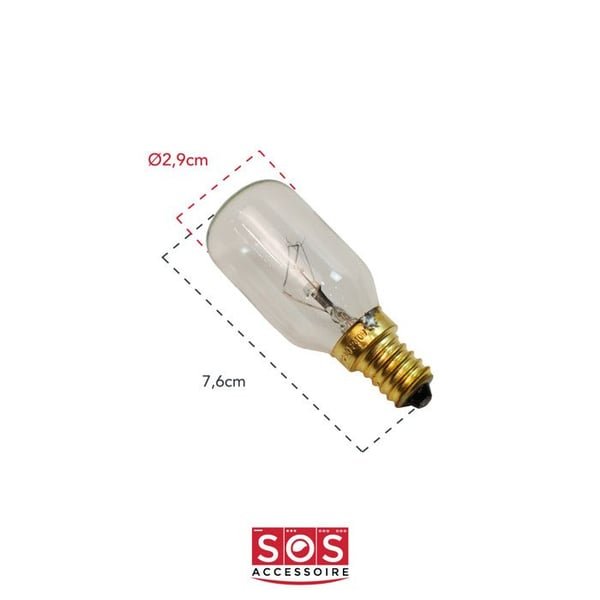 Ampull E14 T29 - WPRO - 40W - 220V - Längd 74mm - Diameter 27mm
