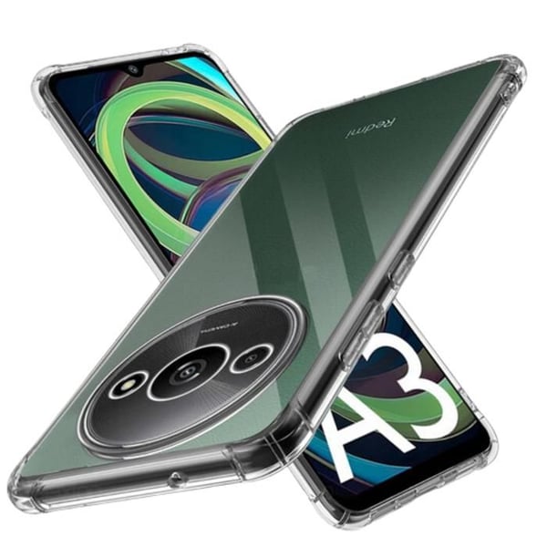 Fodral - Phonillico® - Xiaomi Redmi A3 - Stötsäker - Mjuk TPU - Genomskinlig