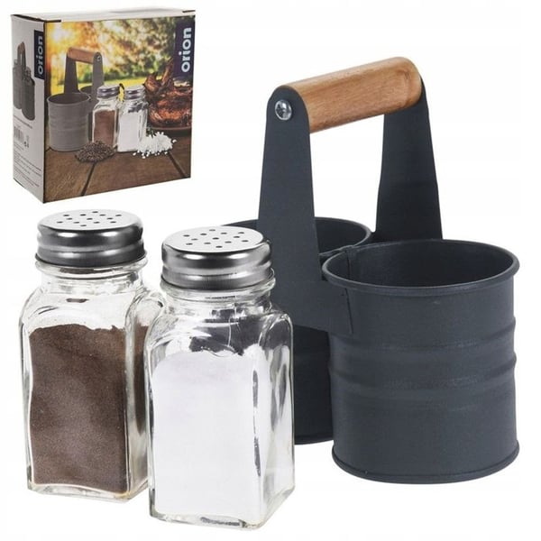 Set med saltkar och pepparkar - Glas - Transparent - Dekorativ Ställning - För Vuxna