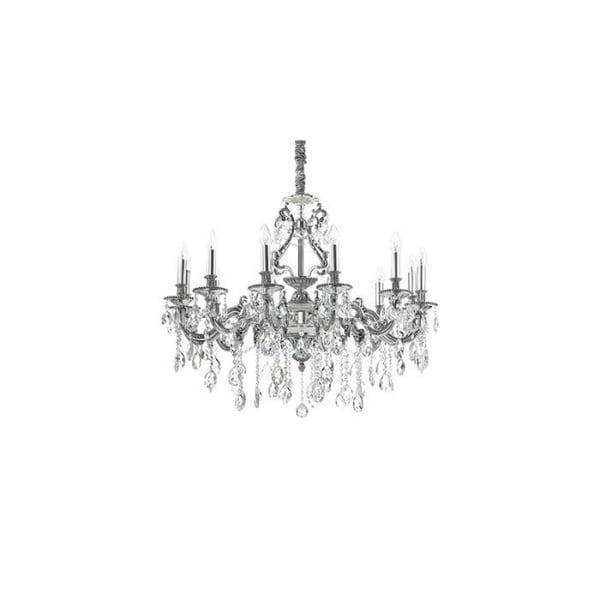 Hänglampa - IDEAL LUX - GIOCONDA - 12 ampuller - E14 - Metall, Glas, Kristall - Inomhus