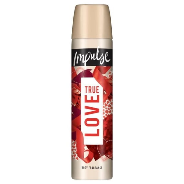 Spraydeodorant - IMPULSE - True Love - 75 ml - Doft av ros och kokosnöt - Paket med 4