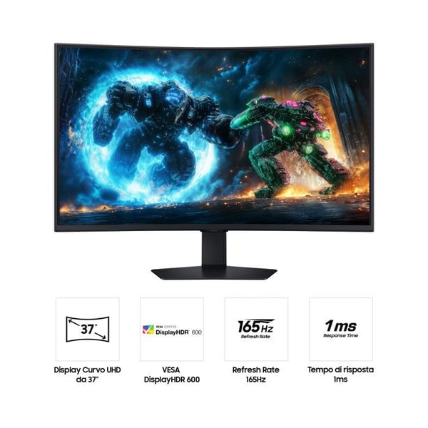 Spelmonitor - SAMSUNG - Odyssey G7 G75F - 37" UHD - 1ms - Kurvad - Svart