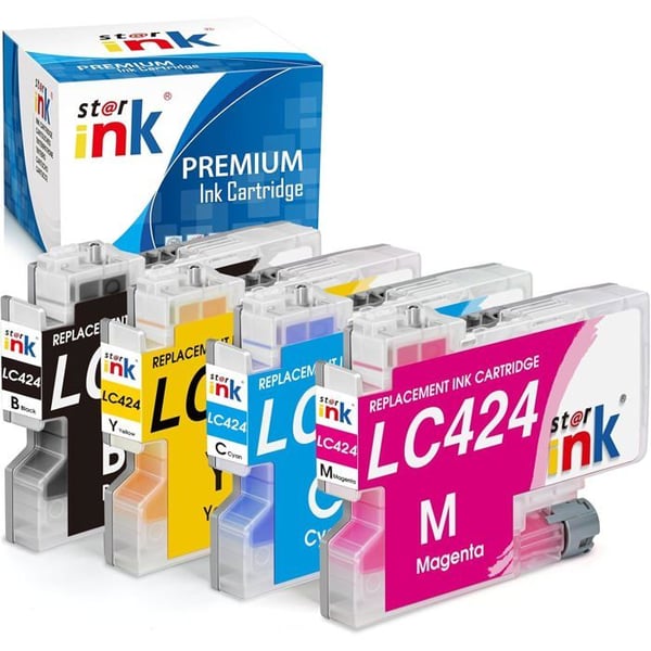 Lc424 Kompatibel Bläckpatron För Brother Lc424 Lc 424 För Brother Dcp-J1200W Dcp-J1200We (Svart Cyan Magenta Gult, 4-pack)