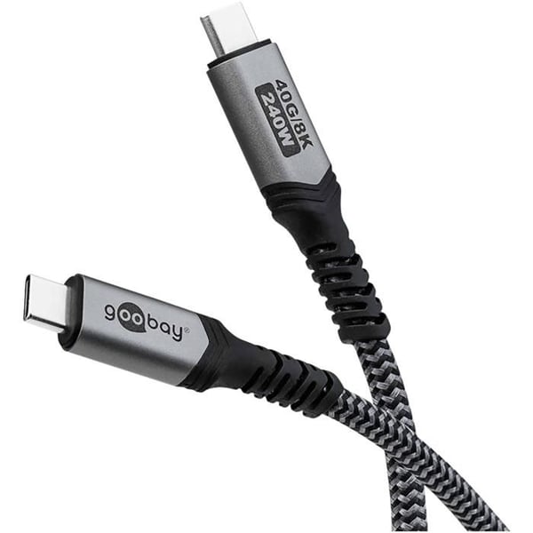 USB4-kabel - GOOBAY - Typ C - 1,8 m - Textil - Laddning och synkronisering