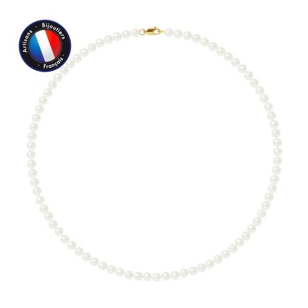 Halsband - Perlinea - Odlad sötvattenspärla - 5-6 mm - Gult guld - Damer