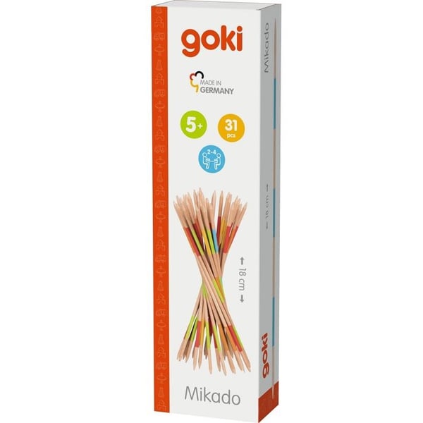 Färdighetsspel - MIKADO - Mikado i trä 31 pinnar - 18 cm - Beige - Från 4 år