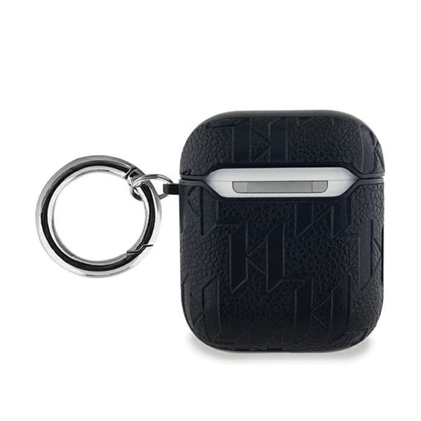 AirPods etui - Karl Lagerfeld - Monogram Karl Head - Silikone - Sort - 1/2 generation