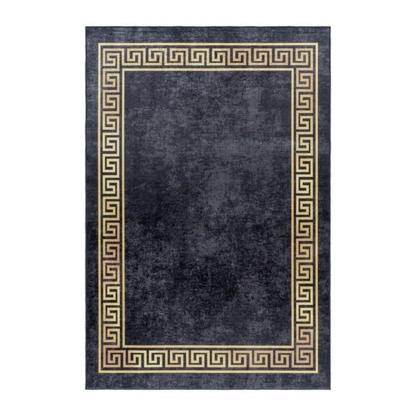 Antiskidmatta Ayyildiz 160 x 230 cm - Svart - Rektangulär - Mjuk ull-effekt med korta fibrer - Ref 04305BLACK