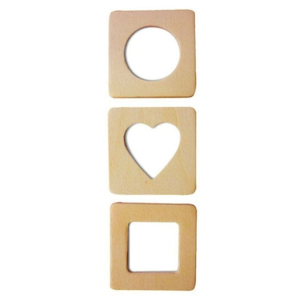Fotrahållare - Naturlig - Mini magnetram x3 - Trä - Rektangulär - Seddontemporär