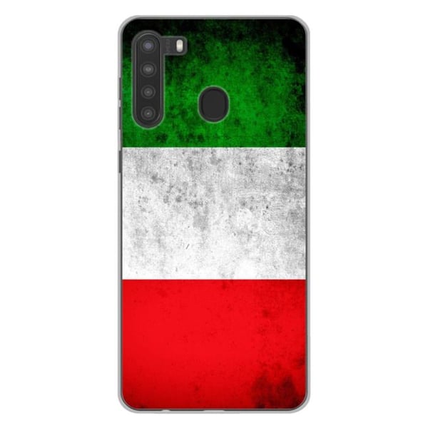 1001Coques - Silikonfodral kompatibelt med Samsung Galaxy A21 - Mönster italiensk flagga - Originaldesign tryckt i Frankrike