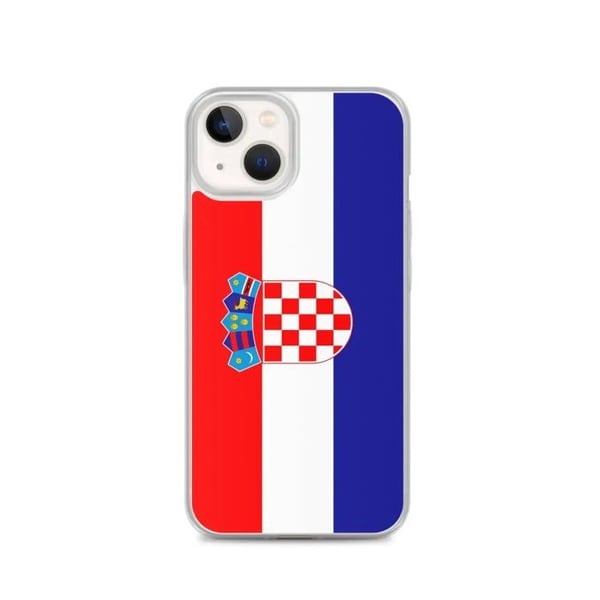 Mobilskal – Kroatiens flagga – Kompatibel med iPhone 13 – Mjukt skydd – Slitstarkt och stötresistent – Silikon – Pixelforma