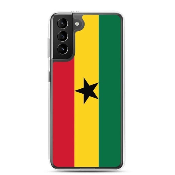 Mobilskal – Ghanas flagga – Kompatibel med Samsung Galaxy S23 Plus – Flexibelt skydd – Slitstarkt och stötdämpande – Pixelforma