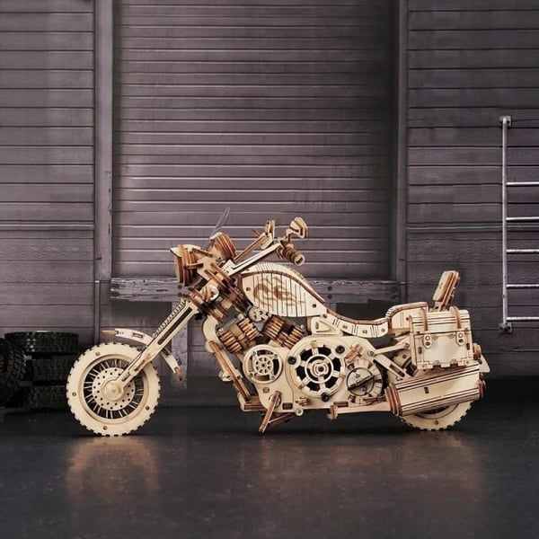 Robotime Cruiser motorcykel 3D puslespil - guld - til indendørs brug - fra 10 år